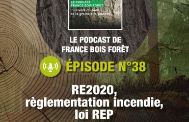 Écoutez l'épisode 38 du podcast de France Bois Forêt sur la RE2020, la règlementation incendie et la REP PMCB !