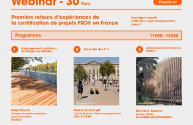 Webinar Certification de projets bois avec FSC® – Le 30 novembre à 11h