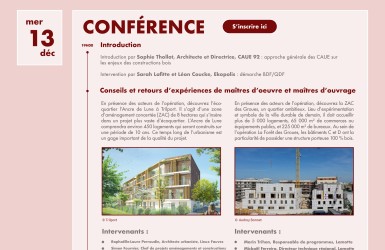 Inscription et programme conférence "Architecture Bois dans la ville" - Organisé par le CNDB, le 13 décembre à Paris 