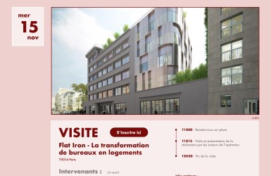 Visite de Flat Iron organisée par le CNDB - le 15 novembre à Paris