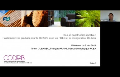 Webinaire FCBA : positionnez vos produits pour la RE2020 avec les FDES et le configurateur DE-bois